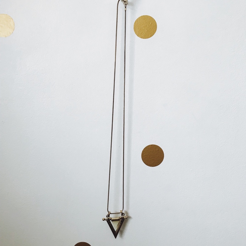Brass and white stone necklace